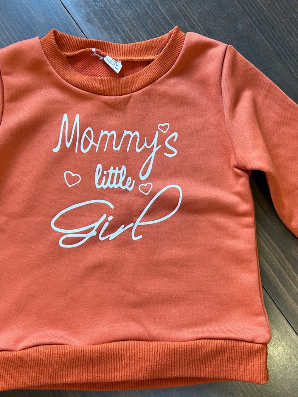 SHEIN Orange 'Mommy's Little Girl' Crewneck Sweatshirt size 2-3Y + bonus